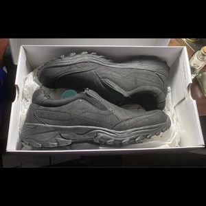 Brand New boys slip on black shoes